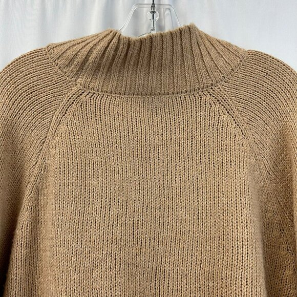 Cozy Co. Women’s Mock Neck Long Raglan Sleeve Pullover Beige Knit Sweater M/L - Picture 6 of 9